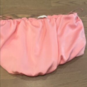 Wayf Pink Gathered Satin Clutch